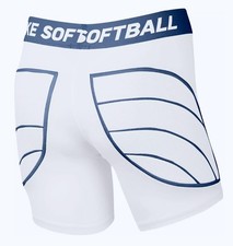 NIKE Dri Fit White Blue Softball Slider Shorts NEW Youth Girls Sz S