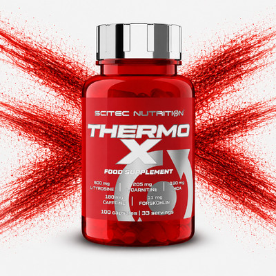 SCITEC THERMO X - 100-300 Kaps - L-Carnitin, stark Fatburner, Fettabbau, Energie