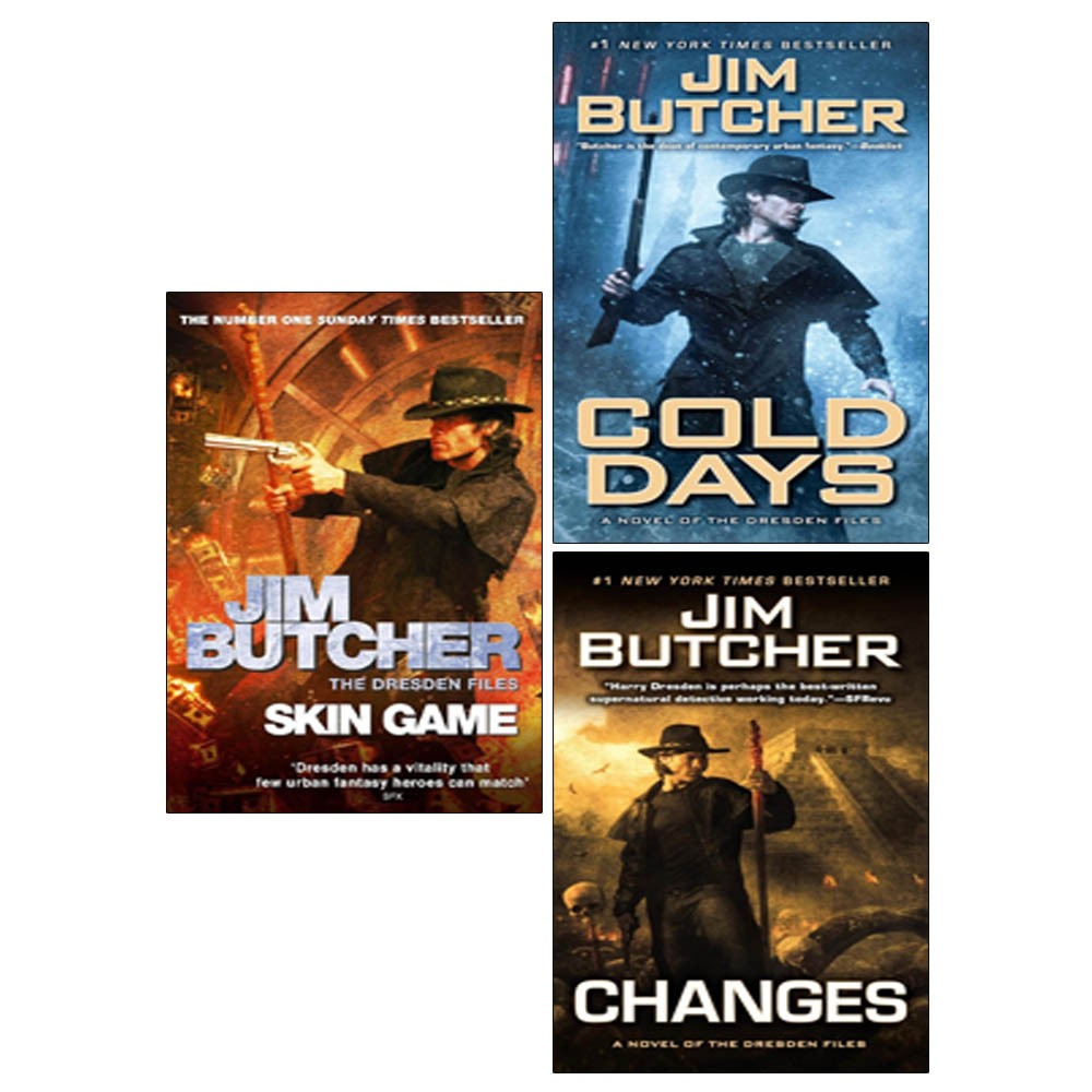 Jim Butcher Dresden Files Series 3 Books Collection Set Changes,Skin,Cold Days