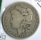 1892-S Morgan Silver Dollar-VG-Very Good-Rare Low Mintage of 1,200,000