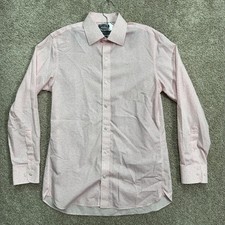 BONOBOS Mens Dress Shirt Size 15.5 34 Pink Floral Wrinkle Free Slim Fit