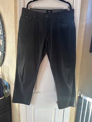 Bugatti Men's Cordoba Pants 36x30 Regular Fit Straight Leg Stretch Dark Charcoal
