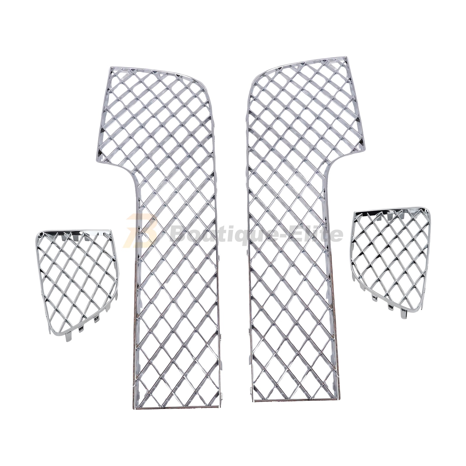 4PCS Chrome Bumper Lower Mesh Grille For Bentley Continental GT GTC 2012-2015