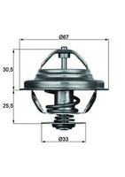Mahle TX 27 80D Thermostat, KüHlmittel FüR Alpina, BMW