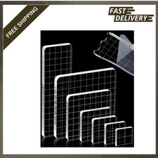 7 Piece Acrylic Stamp Block Set with Grid Lines and Straight Edges, Crafting