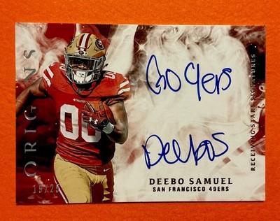 2019 Panini Origins Deebo Samuel ON CARD Auto RC 19/25 #RSS-DS card and Jersey #