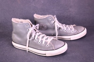 Converse Sneaker Chucks All Star Classic Hi Boots Gr. 40 Leder grau Fell BC1572