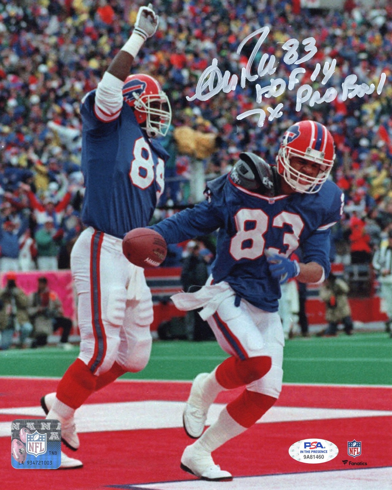 Andre Reed autographed signed 2x inscribed 8x10 photo NFL Buffalo Bills PSA COA 