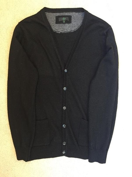 Men Jasper Conran Sweater Black Wool 36 / S / 44