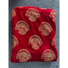 Red Royal African velvet Isi agu fabric sold per yard for Igbo Men Top