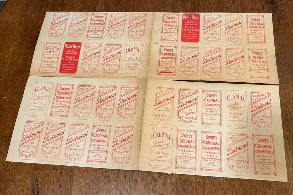 Lote de tarjetas de béisbol Renata Galasso reimpresas 1909-1911 T206 hojas sin cortar 1983 Foto 2 de 4