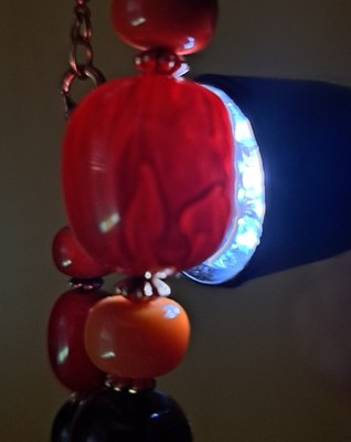 Vintage Cherry Bakelite Necklace Tested Translucent Large Chunky Beads 74g...