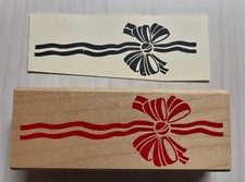 Posh Impressions Ribbon Wrapture Rubber Wood Block Stamp - Z352F - Used