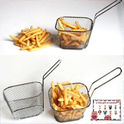 Mini Square Fry Baskets Stainless Steel Fryer Basket Fried Food Filter Cooking