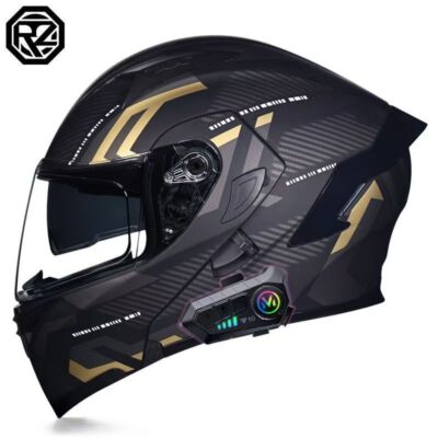 Bluetooth Motorcycle Intercom Helmet Racing Dual Visors Modular Motorbike Helmet