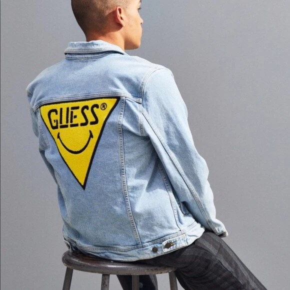 Guess x chinatown market x smiley uo clearance exclusive denim trucker jacket