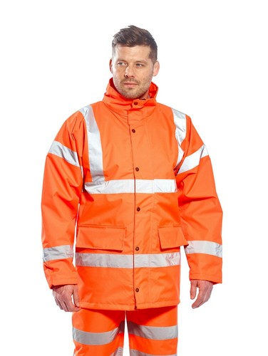 Portwest RT60 Hi Vis Impermeabile Foderati Leggero Traspirante Giacca Cappotto - Picture 3 of 10
