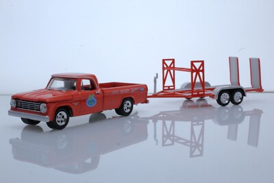 1967 Dodge D-100 Mr Norms Spalding Service Pickup & Car Trailer, 1/64 Diecast