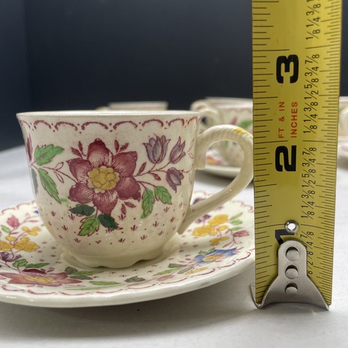 Juego (6) tazas y platillos DEMITASSE Mason’s Ironstone Arbor English China - Imagen 9 de 12