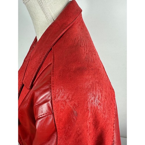 GIII Leather Designs Button Up Jacket Womens Red Size L - Picture 14 of 14