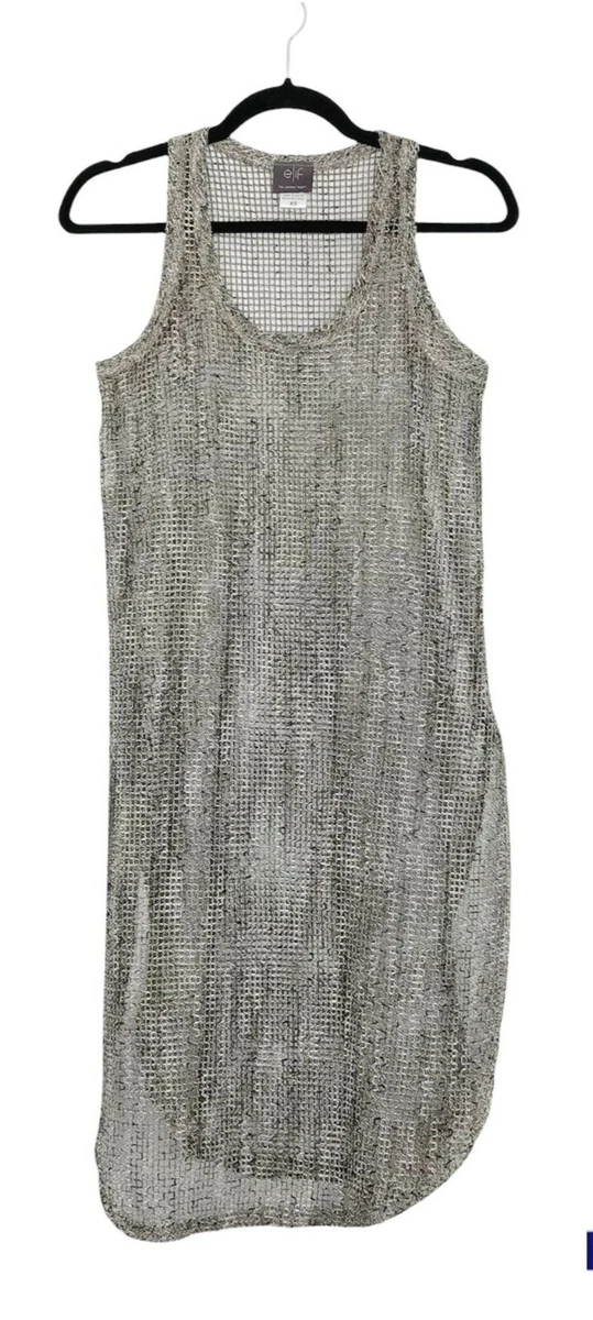 Elif for Jordan Taylor Crochet Mesh Sleeveless Cover Up Dress Size