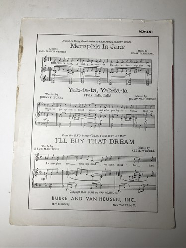 A Friend Of Yours Vintage Sheet Music Johnny Burke The Great John L 1944 - Picture 4 of 4
