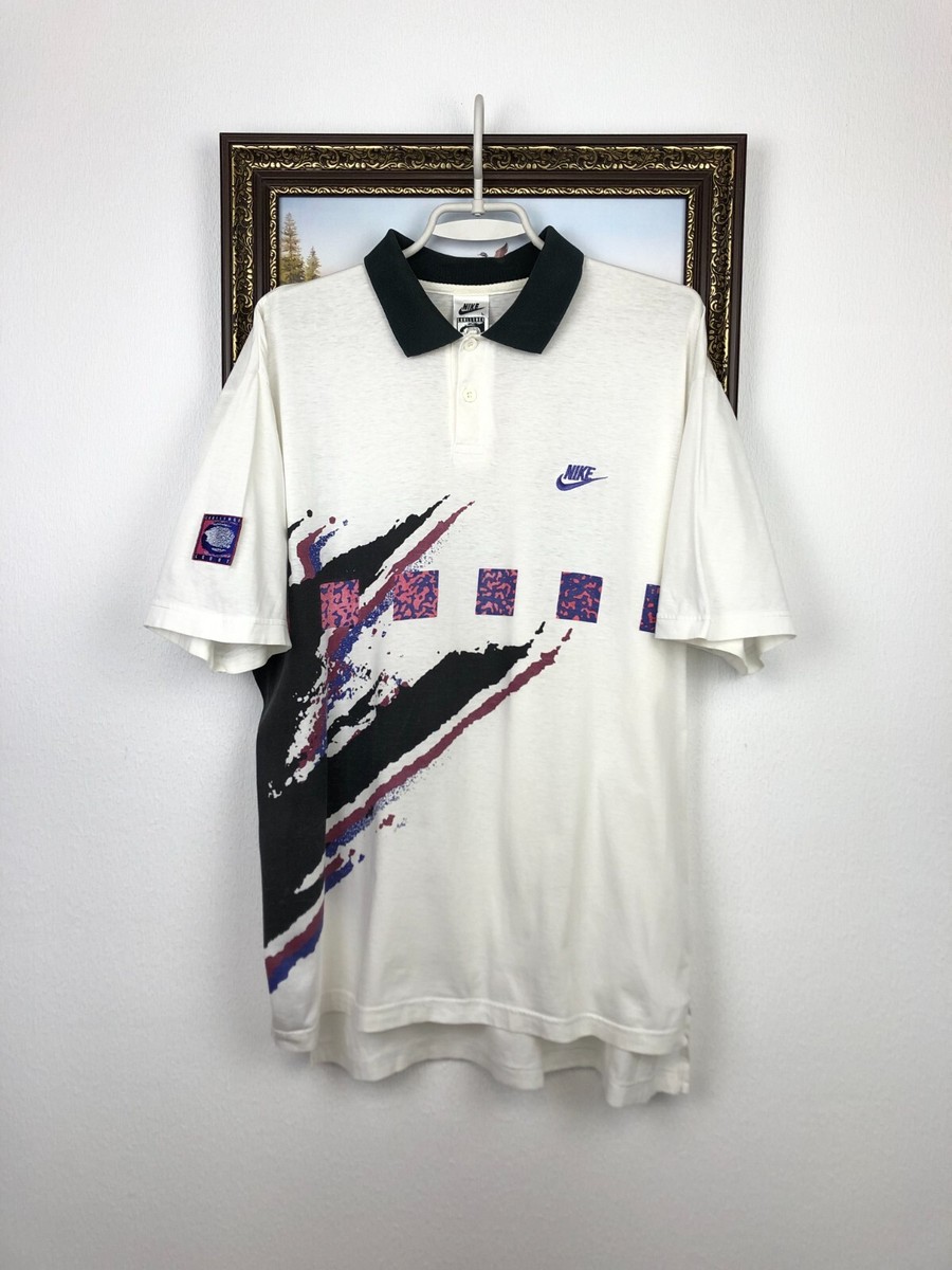 Vintage 90's Nike Challenge Court Andre Agassi Shirt Tennis Polo
