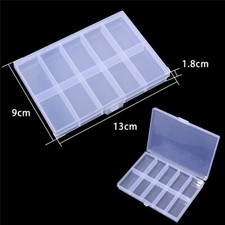 5pcs 10 Grids Compartments Plastic Transparent Containers Storage Case Organizer