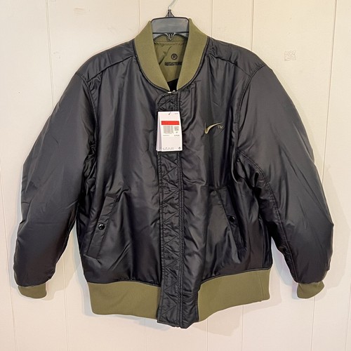 Nike Big Swoosh Therma-Fit Reversible Bomber Jacket DD6055-326 Sz L Green New - Picture 13 of 23