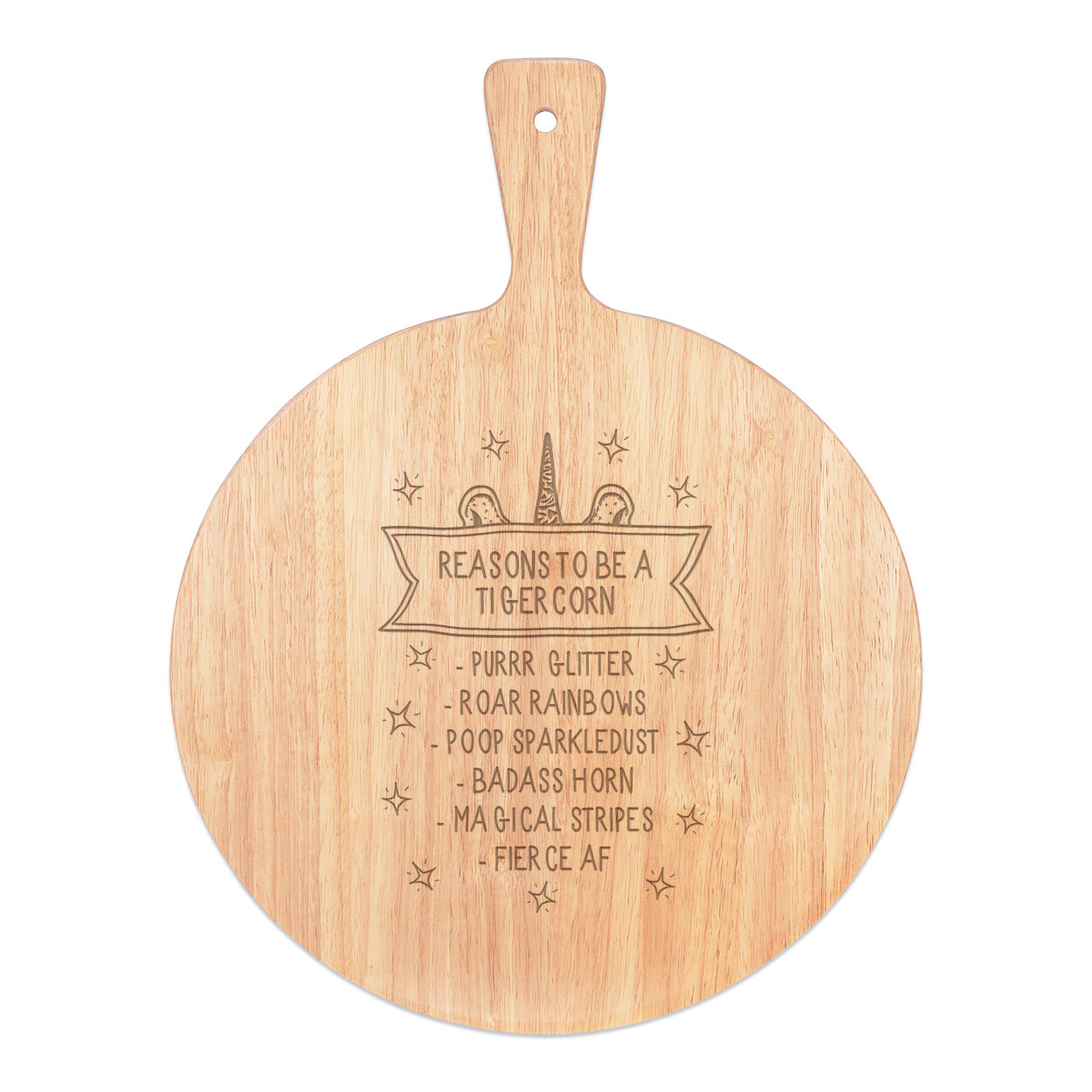 Reasons To Be A Tigercorn Pizza Board Paddle Wooden Funny Tiger Unicorn