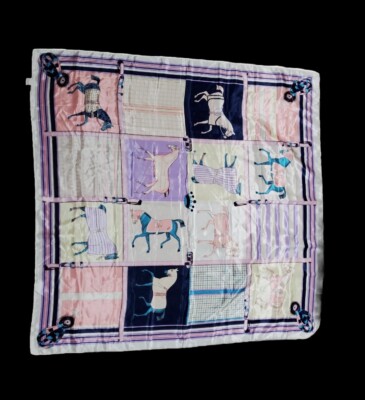 Suzhichou Silk Feeling Polyester Scarf Novelty Print Horses Satin 3'X3' Square
