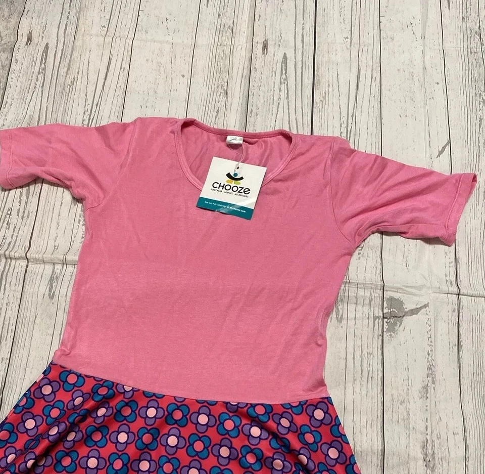 Vestido acampanado patinador ajustado multicolor Chooze para niñas ~ talla grande para niñas ~ rosa nuevo con etiquetas Foto 3 de 4