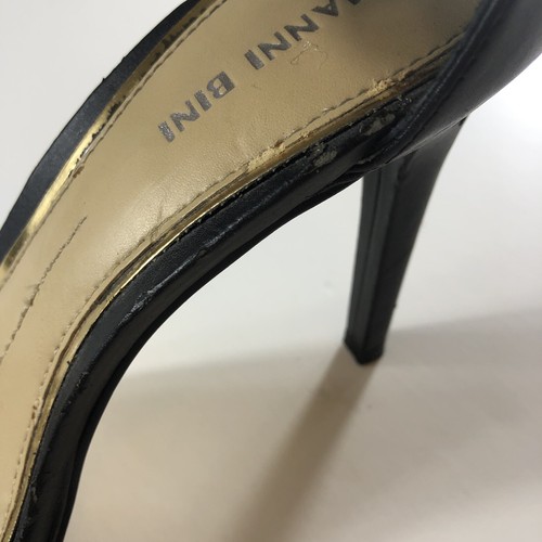 Gianni Bini Womens 9m Black Gold Ankle Strap Heels 1327 - Picture 15 of 17