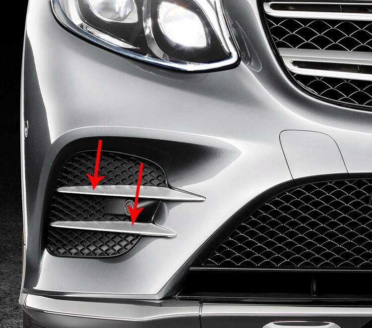 Revestimiento de rejilla de parachoques cromado aleta para MERCEDES GLC X253 GLC COUPE C253
