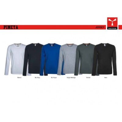 T-Shirt Uomo Magliette da Lavoro Cotone Manica Lunga Payper Pineta (Arancione-S