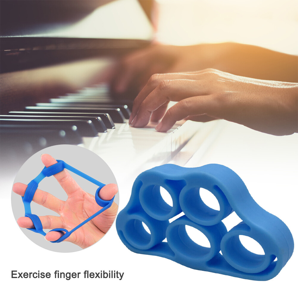 5 Finger Hand Grip Band Elastic Silicone for Gym Fitness Training (Blue