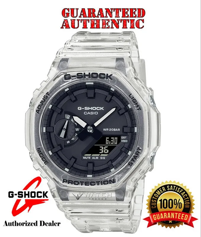 Casio G-Shock GA2100SKE-7A SKELETON Analog Digital Transparent White Watch  eBay