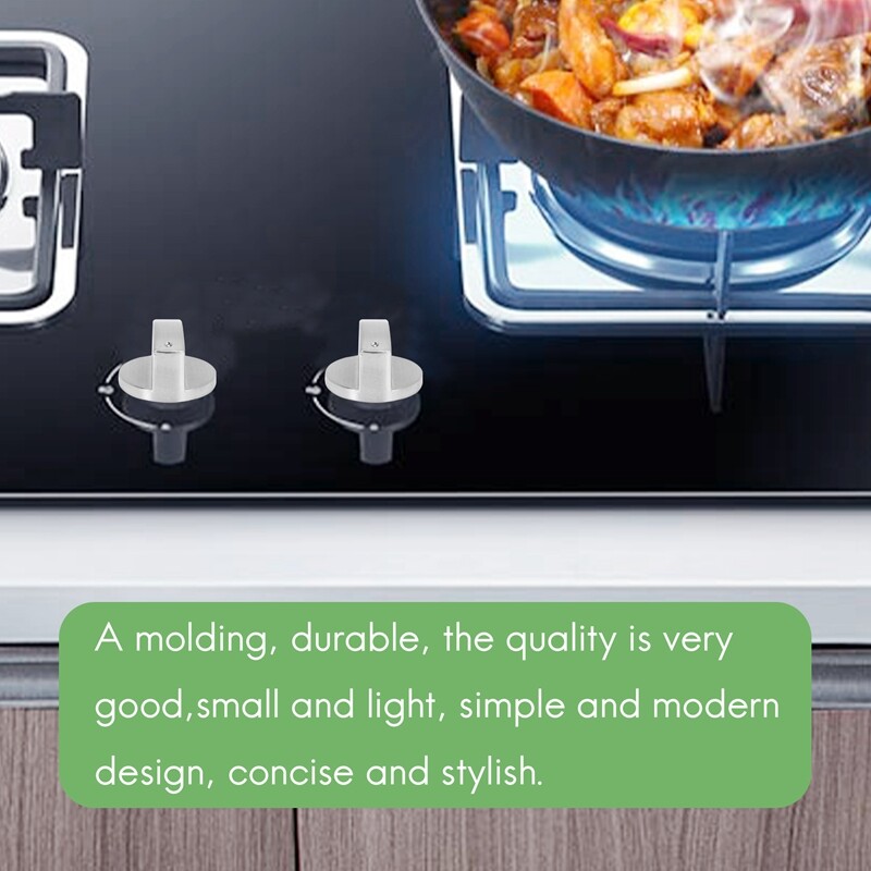 Stoves Cooker Knobs,Oven Knob(4pcs),6mm Universal Silver Gas Stove