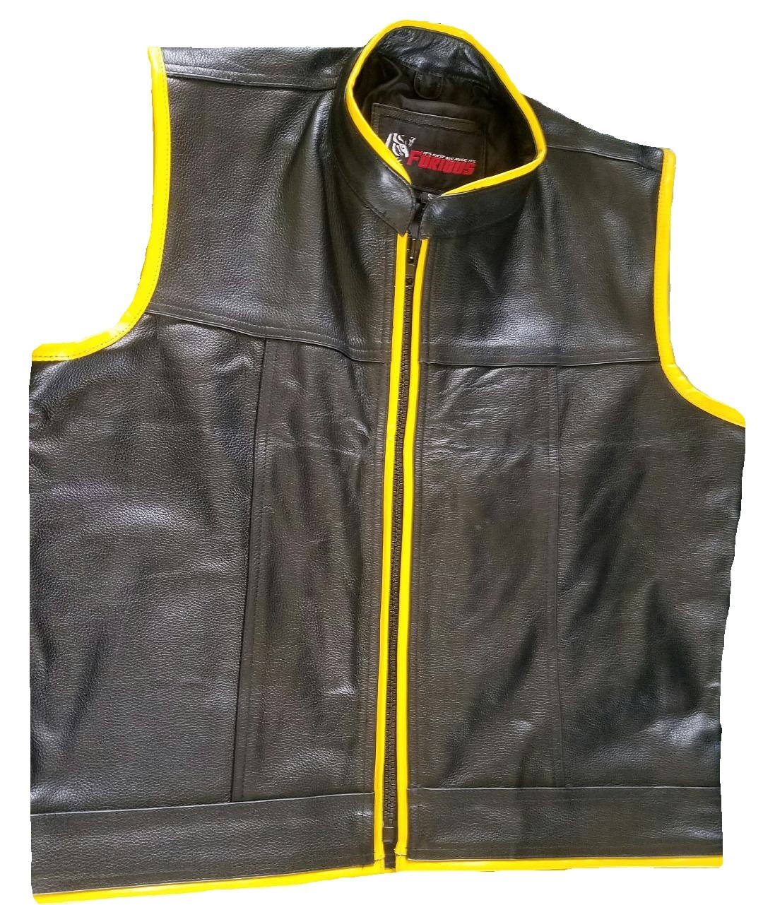 Motorcycle Leather Vest Rider Touring Sons Of Anarchy Zipper Bike Leather Vest