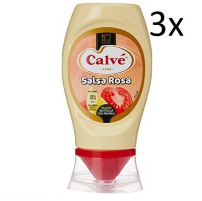 3x Calve Calvè Salsa rosa mayo Fritessoße Soße Sauce squeeze 225ml