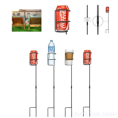 4 Outdoor Beverage Holder Set Lawn Back Yard Party Beer Bottle Can