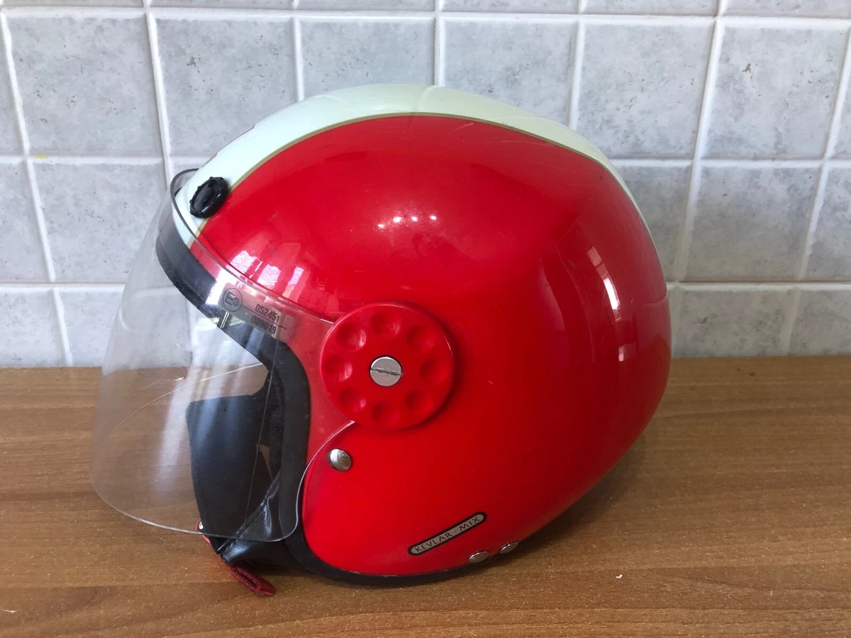CASCO VINTAGE JET KEVLAR MIX MOTO BANDIERA ITALIA SENZA SCATOLA