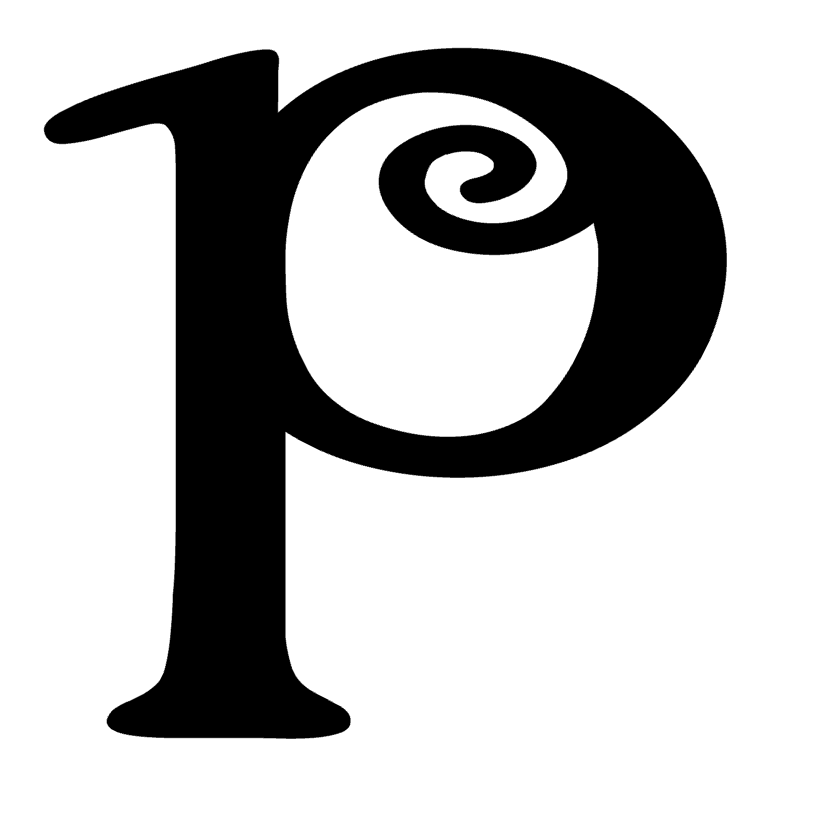 p Curl Letter Lower Case Monogram Initial Vinyl Decal Sticker a1161