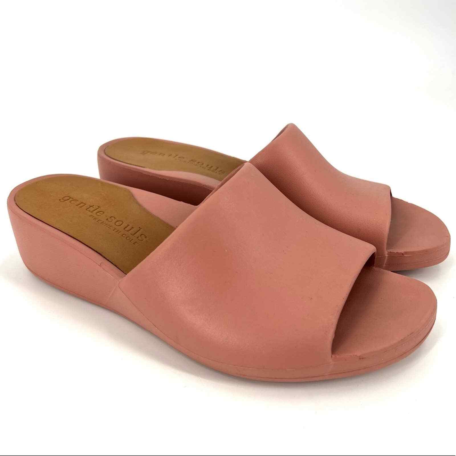 Wedge Slide Sandals Sz 9 Pink Clay 