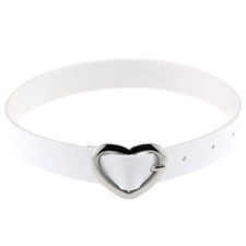 Womens Choker Collar Necklace Love Heart Tattoo Leather Gothic Punk Bracelet UK