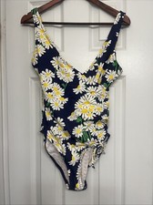 Lily Pulitzer Blue Vintage Yellow Flower Daisy Swim Suit Small
