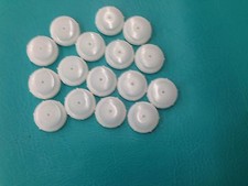 16 Plastic White Wrought Iron Patio Chair Leg Insert Cups Glide Caps 1 1/2 STD