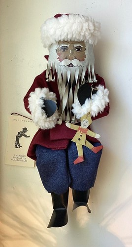 Shadow Dance Sitting Santa Figure Artist Signed Young Folk Tag Metal Art - Picture 2 of 8