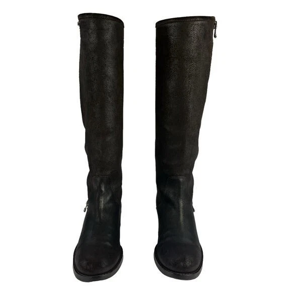 Jimmy Choo Botas Mujer EU 36 US6 Negro Hasta la Rodilla Cuero Alto Montar Moto Botas Foto 4 de 4