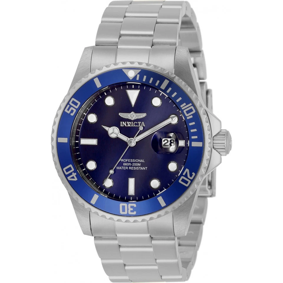 Invicta Men's Watch Pro Diver Quartz Blue Dial Stainless Steel Bracelet 33267